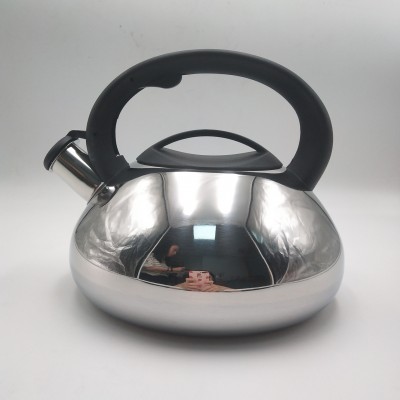 High Quality 2.6QT Silver Color Stainless Steel Whistling Kettle